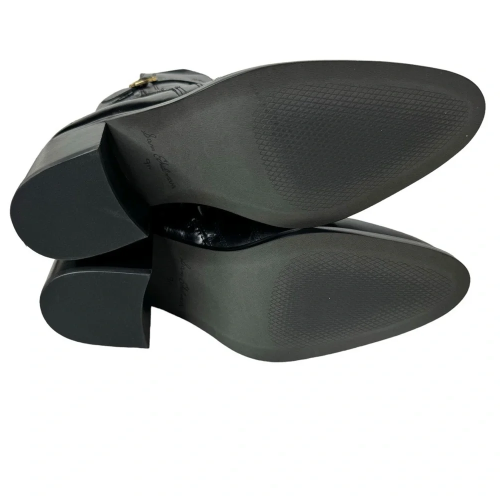Sam Edelman Simona Block Heel Bootie Black Leather‎ 9.5